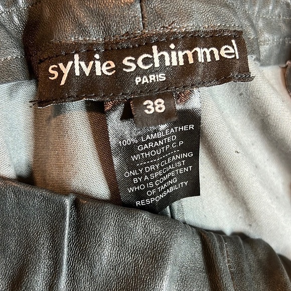 Sylvia Schimmel Gray Lamb Leather Leggings Size 38/6 - Picture 8 of 9